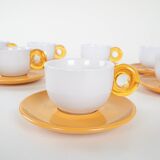 Set of porcelain cups, Italian design, 1970s, production: Italy