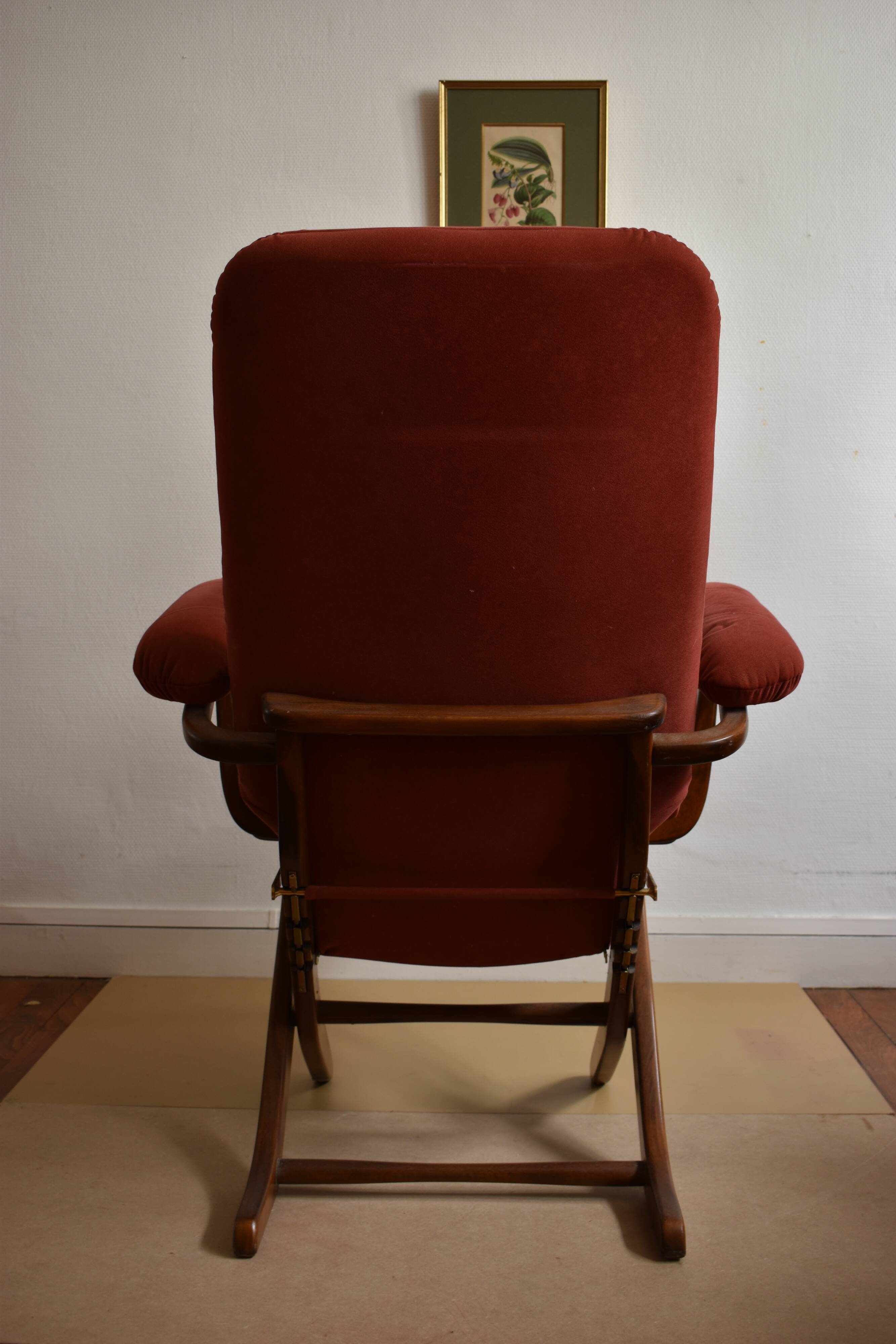 Adjustable old Scandinavian vintage relax armchair