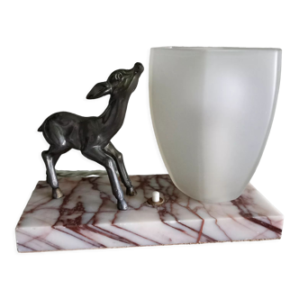 Lamp of the 40s in marble with fawn