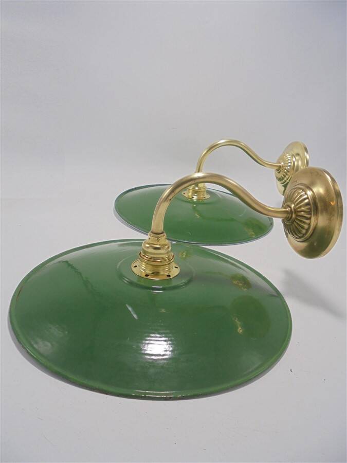 Pair of enamelled sheet metal sconces