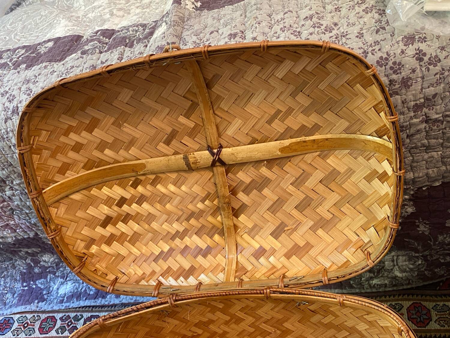Woven bamboo storage chest