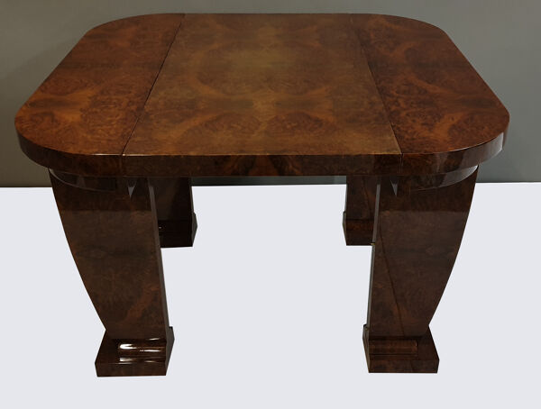 Table console en ronce de noyer de Californie avec ses rallonges