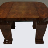California walnut bramble console table with extension cords