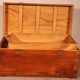 19th-century camphor wood marine chest with double locks and tray in