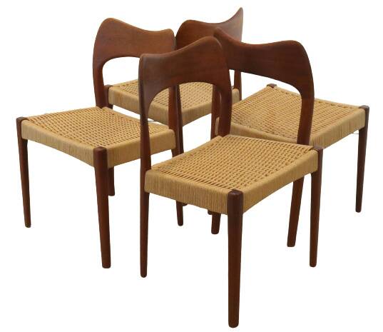 Lot de 4 chaises à manger 'Logster' - Arne Hovmand Olsen