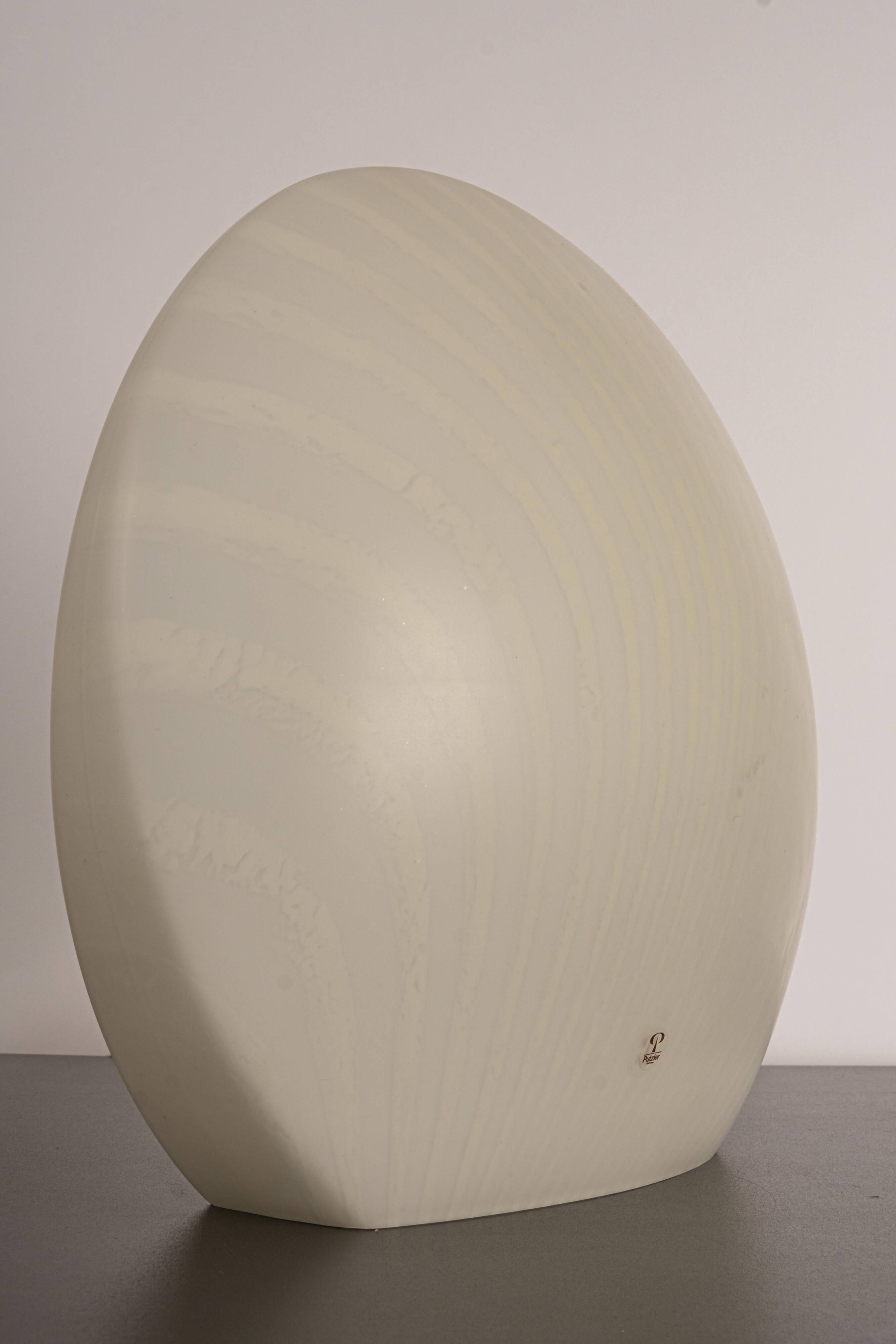 Glass table lamp with zebra pattern by Peill & Putzler, Germany, 1970s.