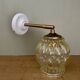 Vintage amber glass globe wall light