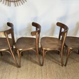4 bentwood bistro chairs – slatted back – Baumann style