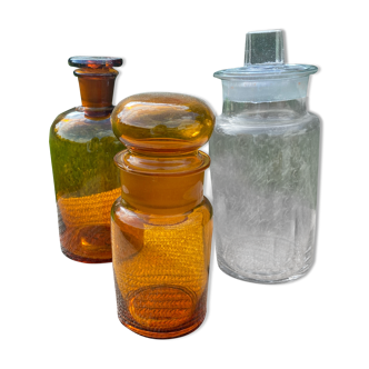 Set of 3 old pharmacy bottles 750ml