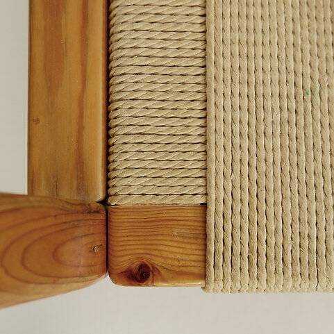 Set of eight pine dining danish chairs with Rope Seat 1980'