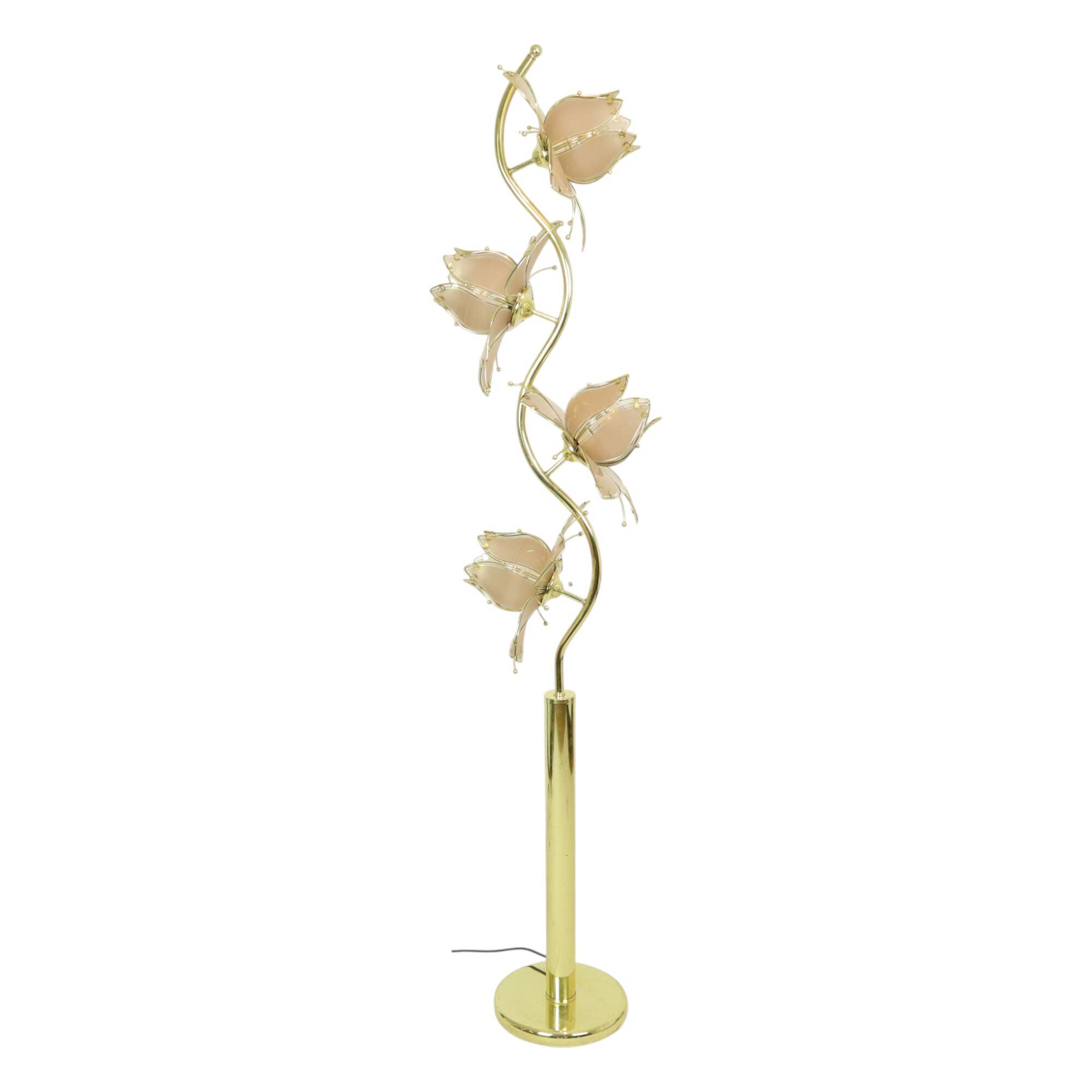 Italian Lotus Lamp XL Floor Lamp Hollywood Regency 190cm