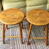 Paire de tabourets vintage style scandinave