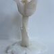 Bougeoir fleur en onyx blanc