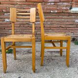 1950s Cruege style straw chairs