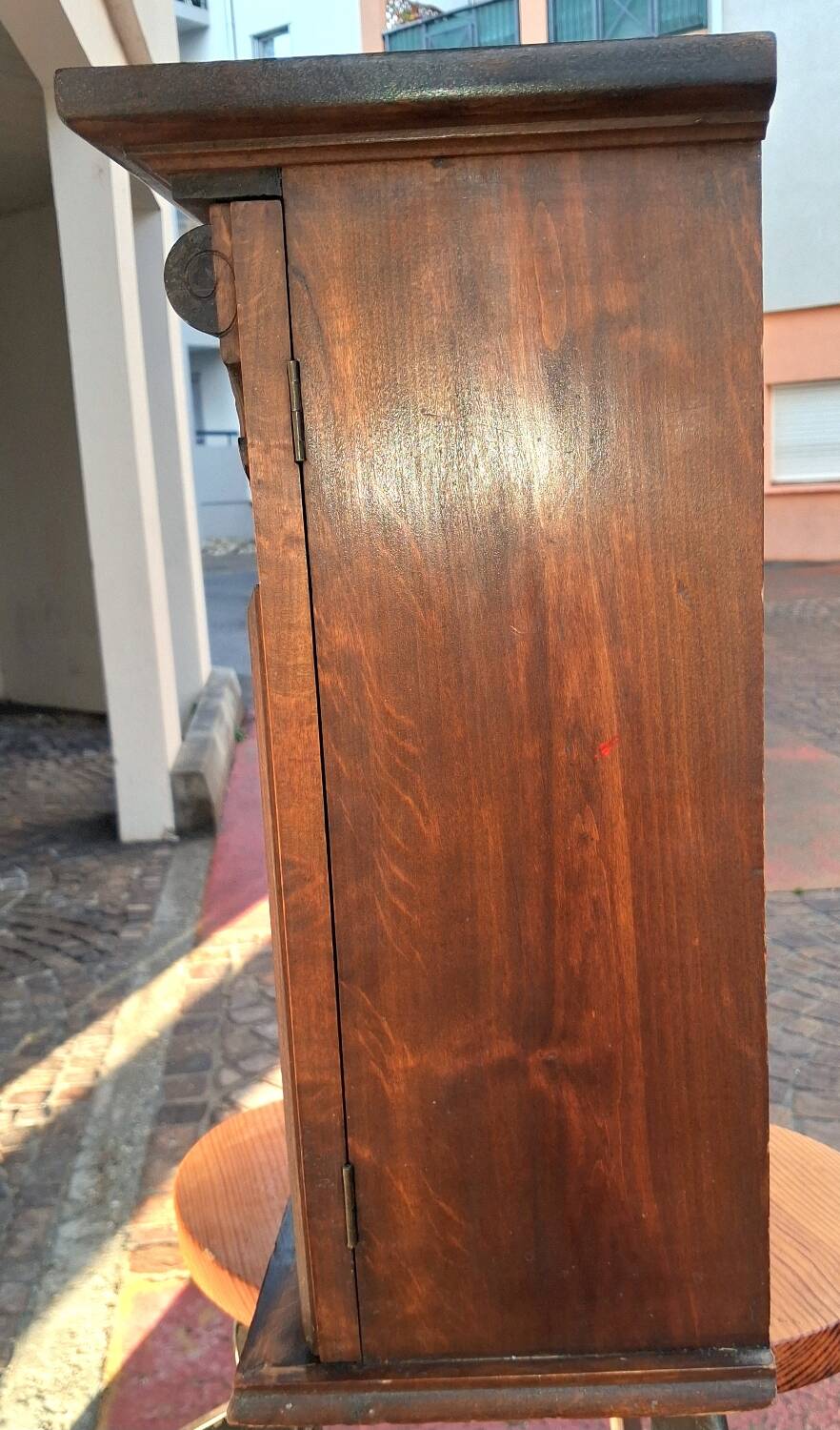Wall-mounted or freestanding accent furniture, carved solid wood, chalet decor...
