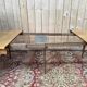 Extendable round table Louis XVI style solid cherry wood brass feet