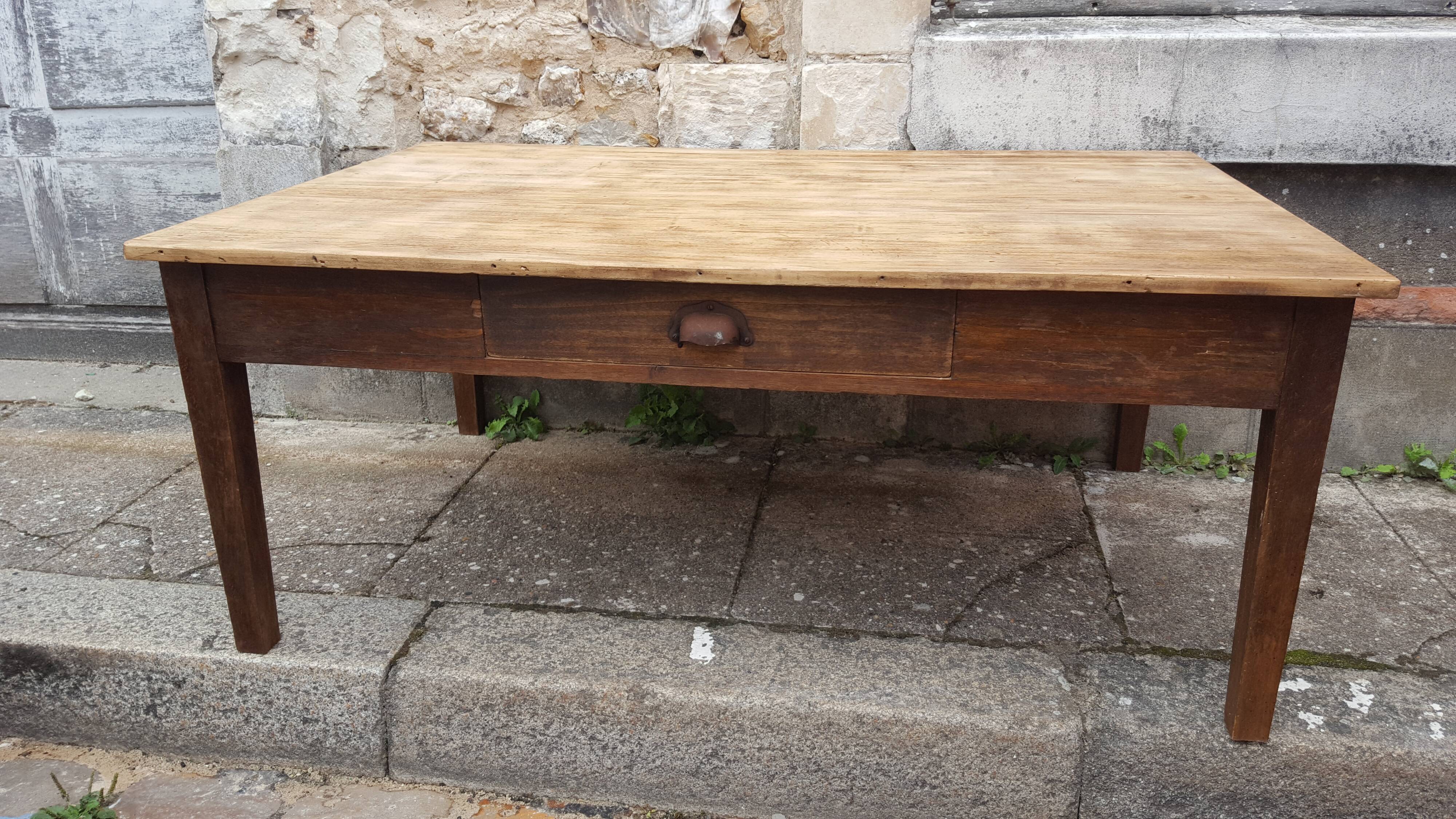 Raw farm table coffee table