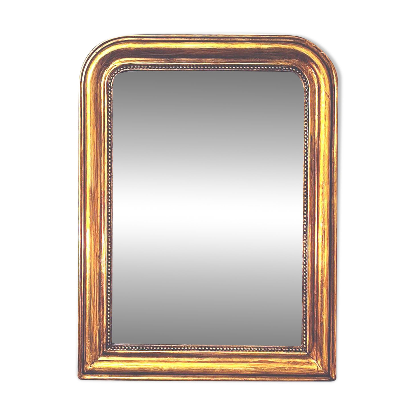 Old large Louis Phillipe mirror, gilded with gold leaf - Emilien"