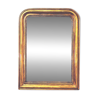 Old large Louis Phillipe mirror, gilded with gold leaf - Emilien"