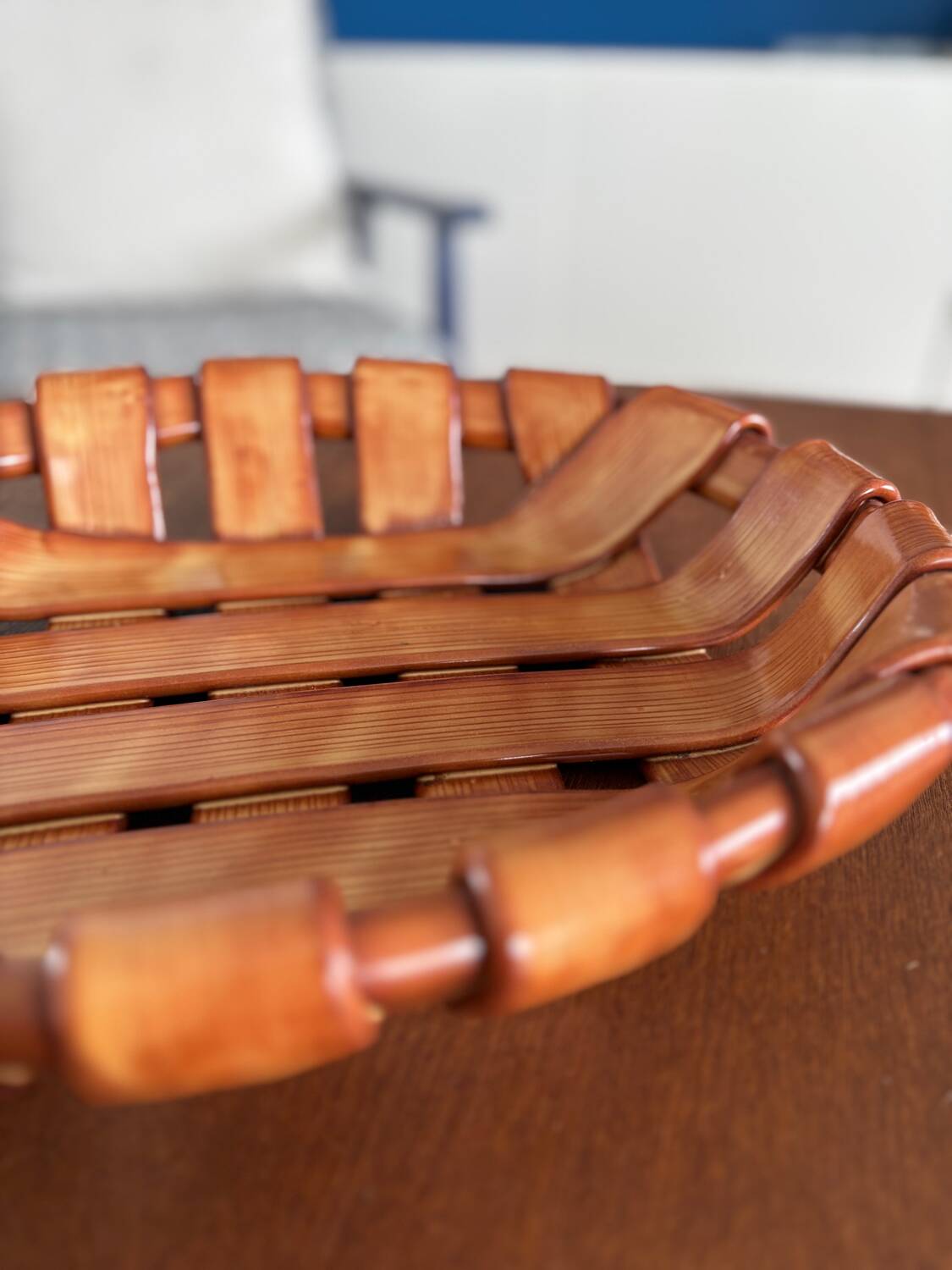 Italian woven ceramic fruit bowl, 1960