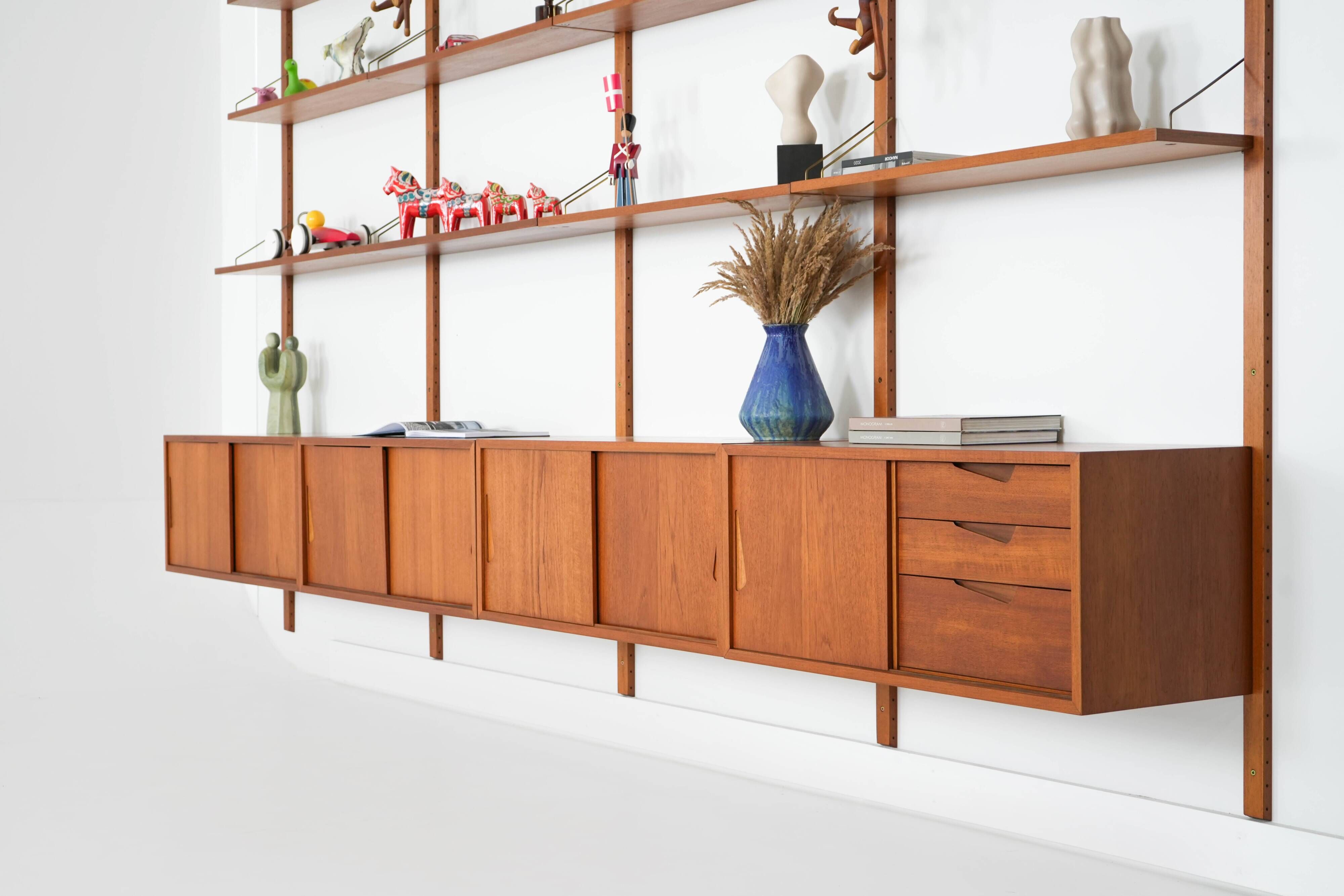 Teak modular shelving by Kjell Riise, Norway, 1960s