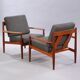 pair of teak armchairs by Grete Jalk model 118, Denmark 1963