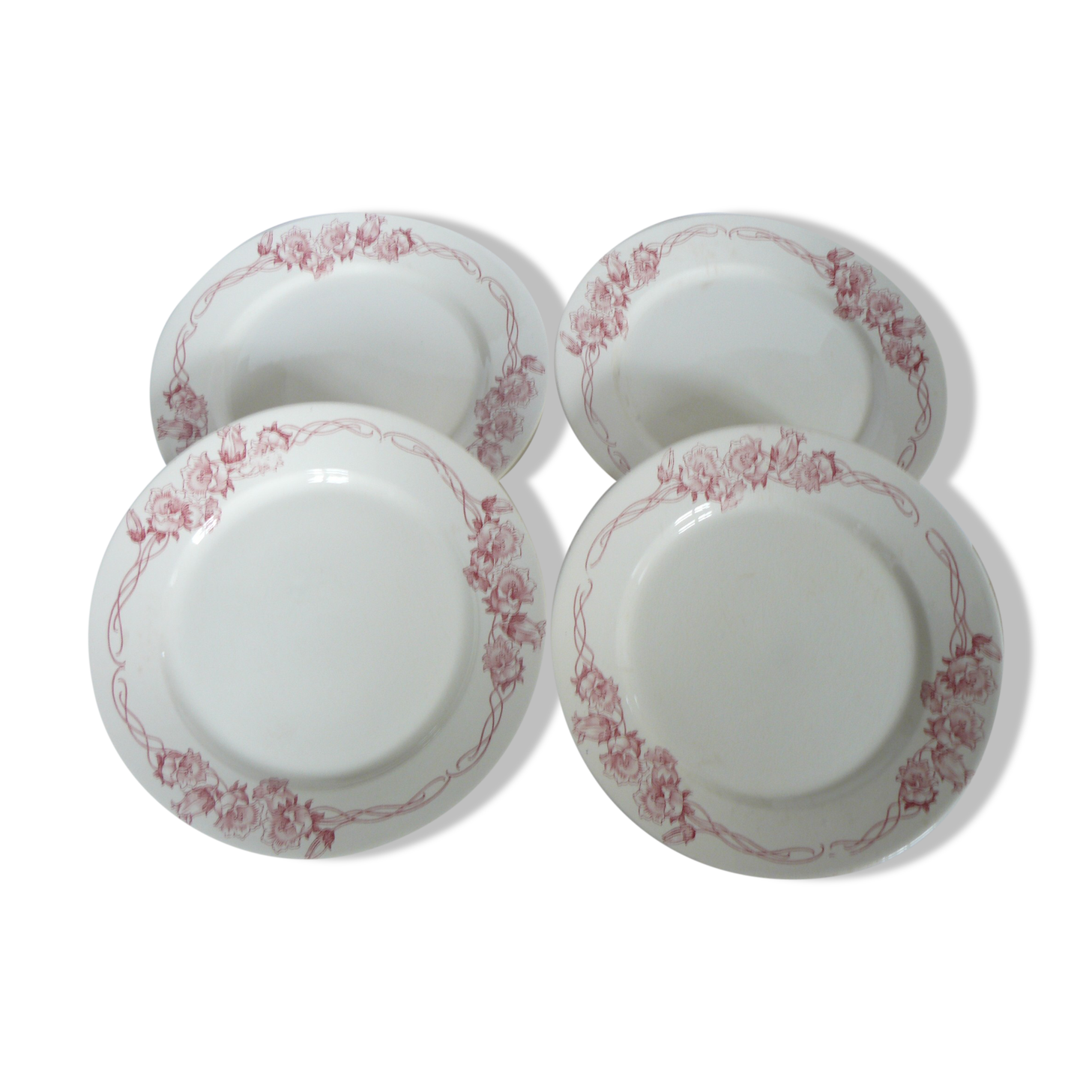 Lot of 4 flat plates Terre de Fer