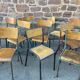 Suite de 15 chaises dépareillées industrielle école vintage