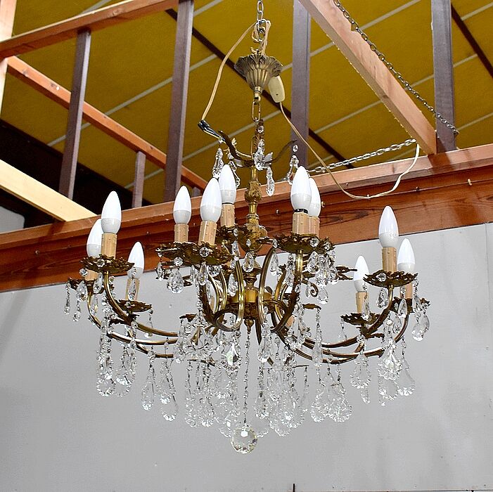 Crystal chandelier mid 20th