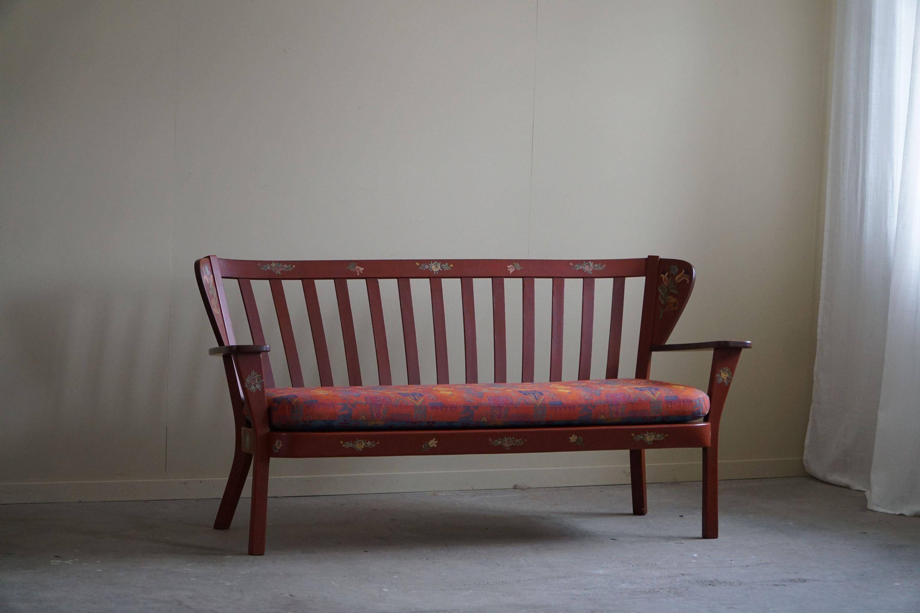 Fritz Hansen, "Canada" Model, 3-Seater Sofa painted Almue, Danish Modern, 1939