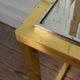 Golden and chrome metal console, bevelled glass, circa 1980.