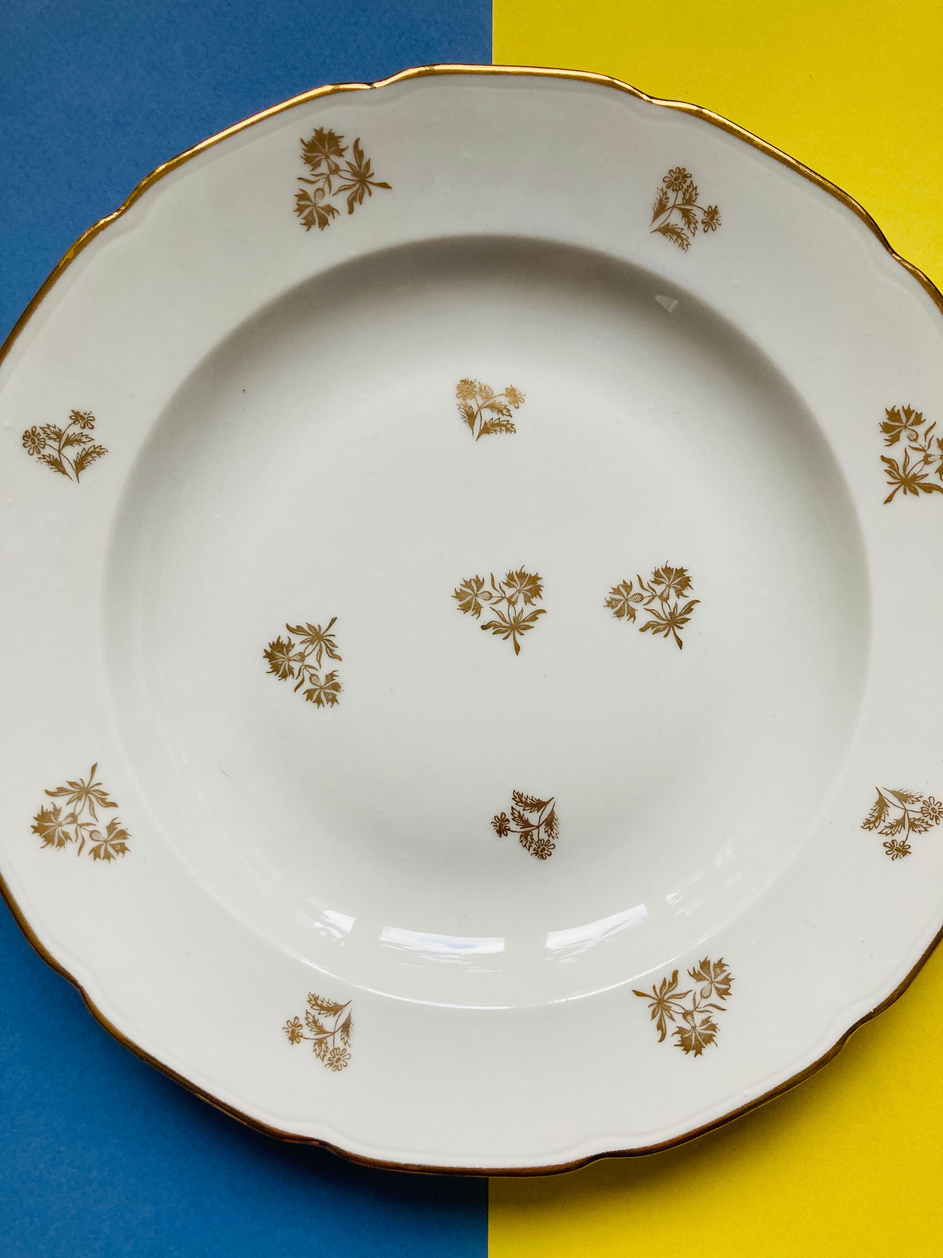 Lot 6 hollow plates, white Limoges porcelain