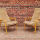 Paire de fauteuils par Antonin Suman pour Ton, en bois courbé et tissu 1960