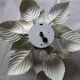 ceiling lamp or wall lamp masca flower leaves metal golden green 40 cm