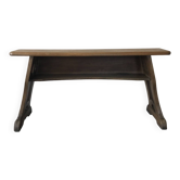 Art and Crafts style organ bench in solid oak.