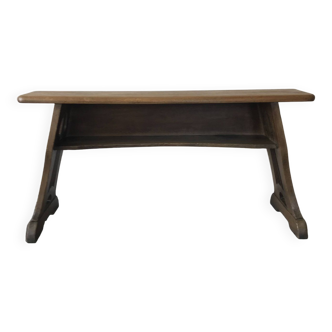 Art and Crafts style organ bench in solid oak.