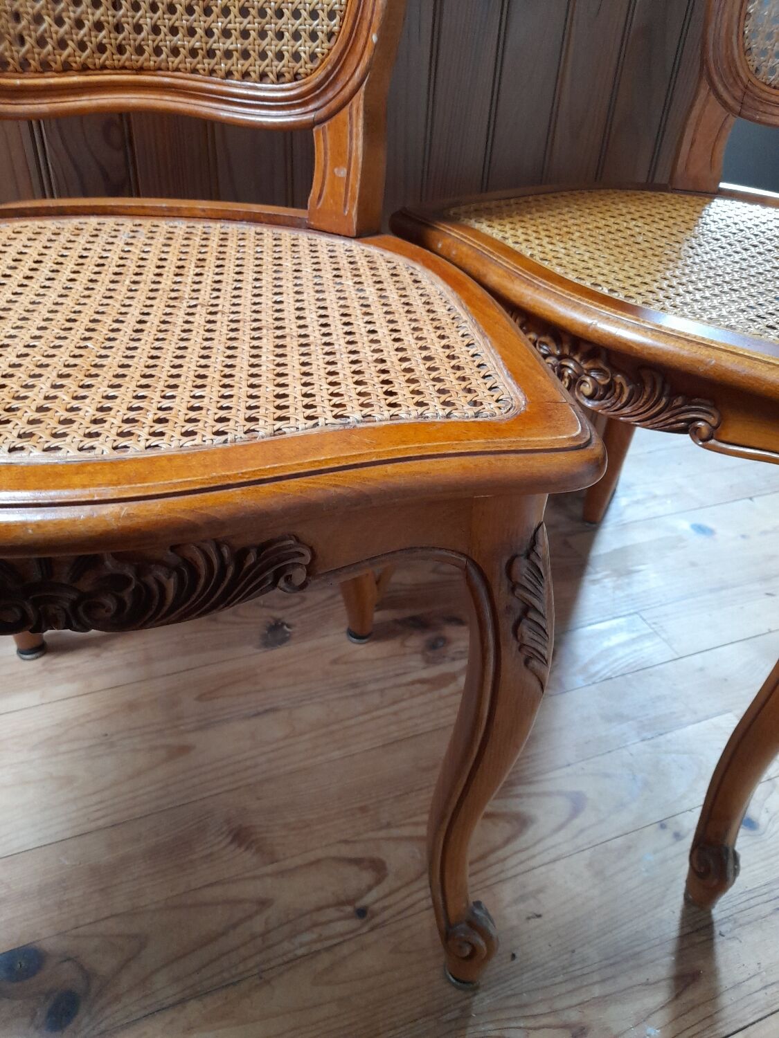 4 chairs channes Louis XV style 50s