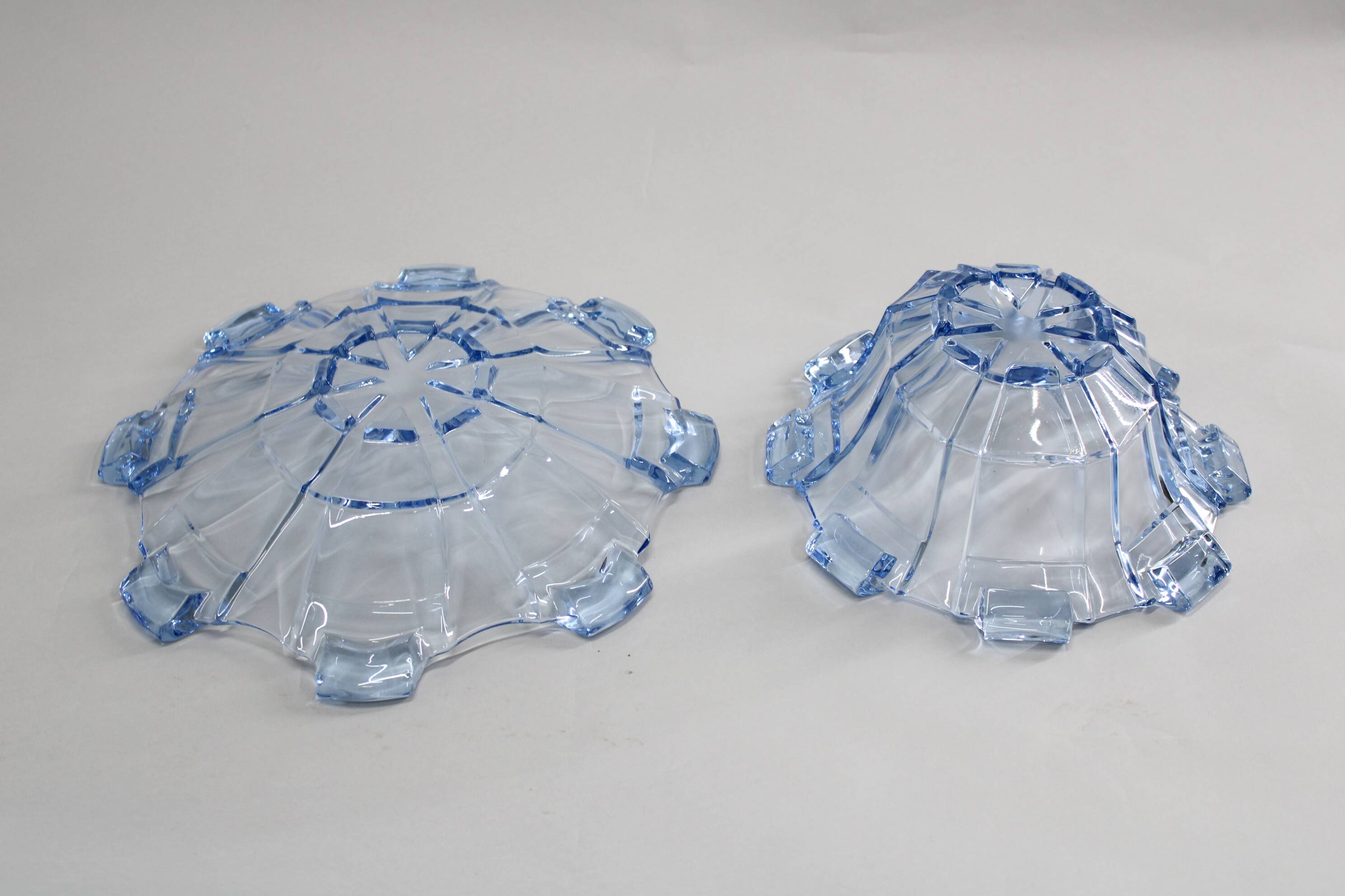 1970s pair of Glass Bowls , Czechoslovakia