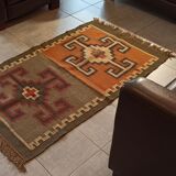 Kilim cotton and burlap carpet - 90cm x 160cm