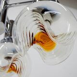 Murano Glass & Chrome Chandelier, Italy, 1970s