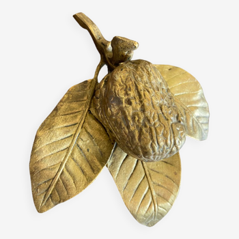 Walnut-shaped brass box