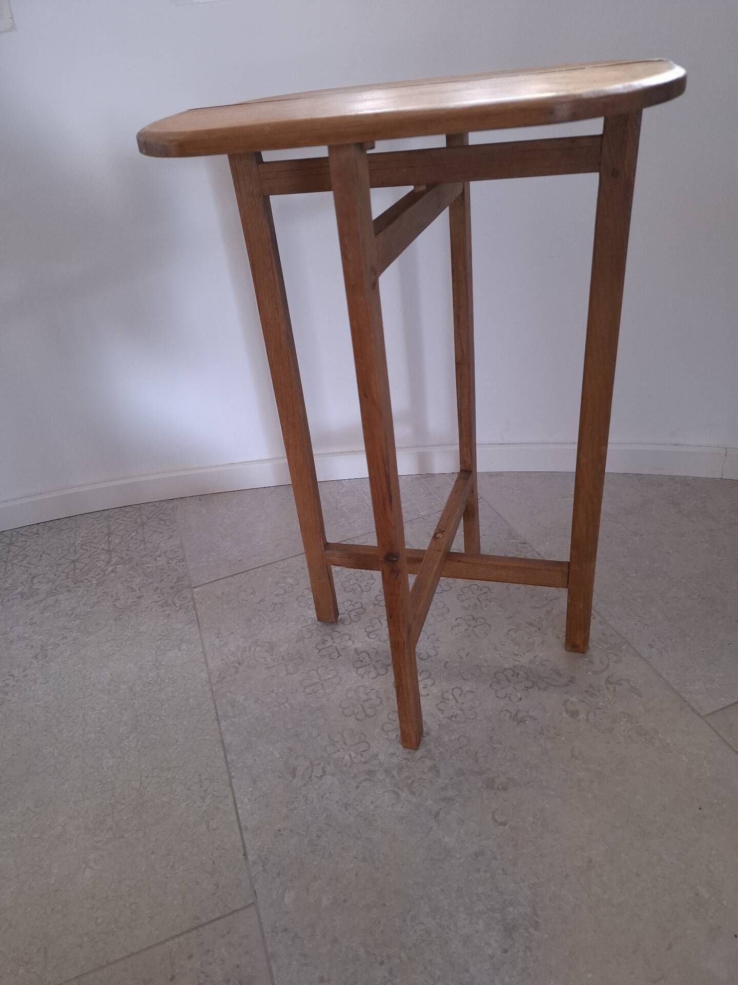Folding wooden side table