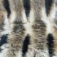 Faux fur chair with patterns & tapered dark wood legs
