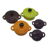 Lot de 5 ramequins avec couvercle façon mini cocotte