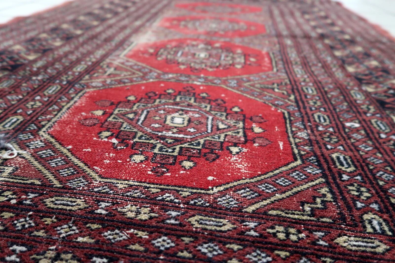 Antique Uzbek Bukhara handmade rug 92 cm x 162 cm 1930s - 1C1234