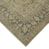 Hand-knotted persian vintage 1970s 250 cm x 364 cm beige wool carpet