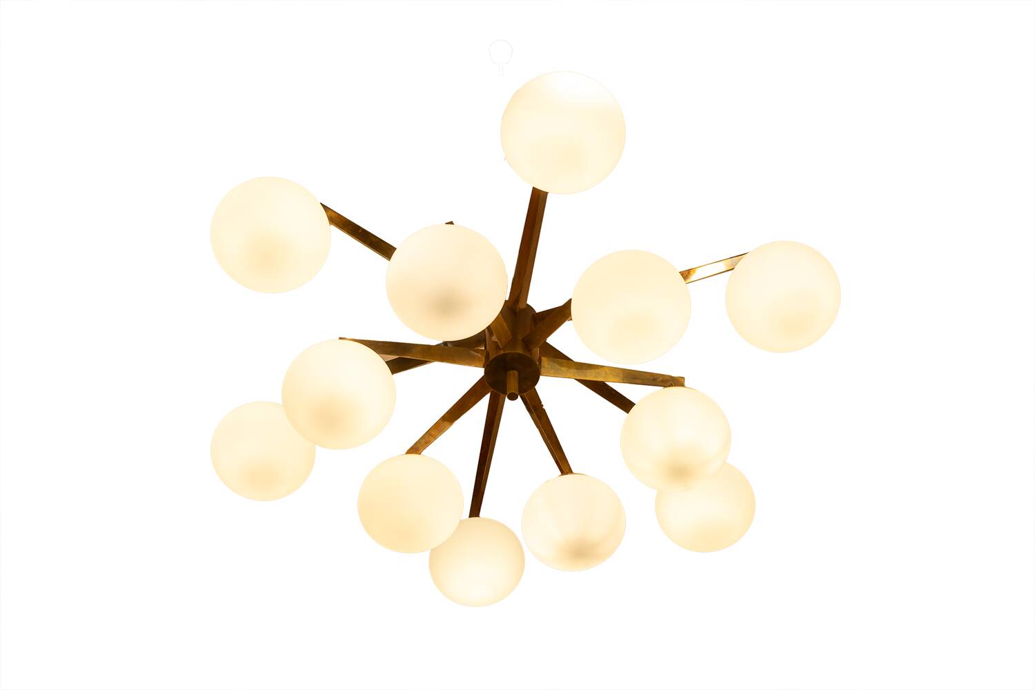 Lustre en laiton et opaline