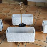 Arlus chandelier 4x2 brass lights prespex 1950/1960 vintage