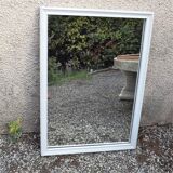 Vintage mirror in a frame made of oak wood patina gray painted 50x703cm