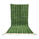 Tapis berbère beni ouraine vert carré taille 160 x 240 cm